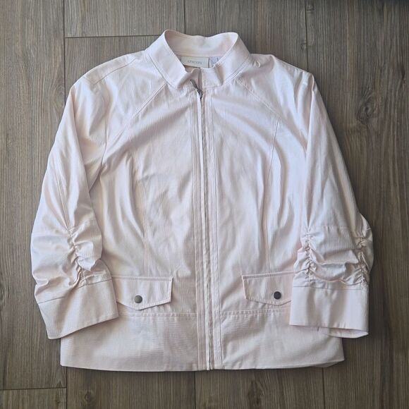 Chico's Light Pink Faux Reptile Print Jacket - Picture 1 of 8